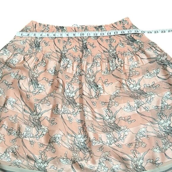 Sophie Max Pink And Gray A-line Floral Skirt, Size M - Picture 5 of 7